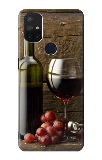 S1316 Raisins Bouteille et un verre de vin rouge Etui Coque Housse pour OnePlus Nord N10 5G