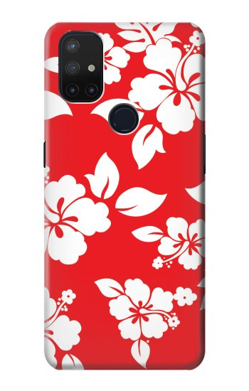 S1949 Motif Hibiscus hawaïenne Etui Coque Housse pour OnePlus Nord N10 5G