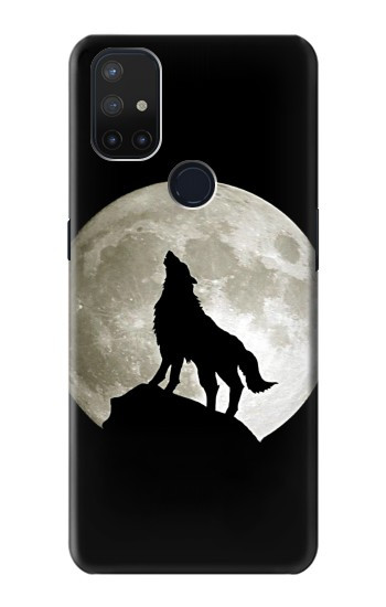 S1981 Loup hurlant à la lune Etui Coque Housse pour OnePlus Nord N10 5G