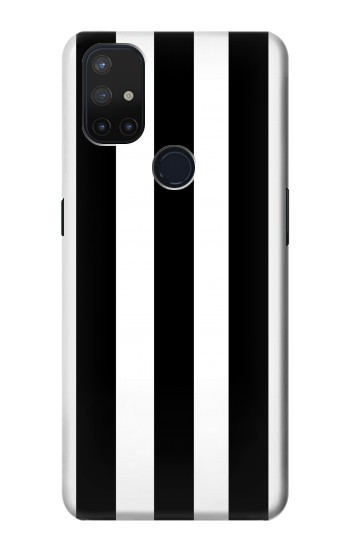 S2297 Noir et blanc rayures verticales Etui Coque Housse pour OnePlus Nord N10 5G