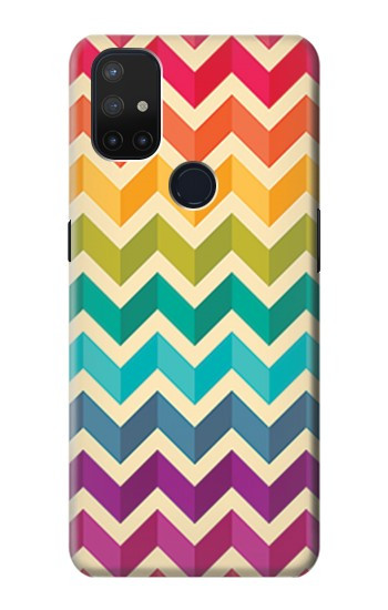 S2362 Arc en ciel coloré Shavron Zig zag Etui Coque Housse pour OnePlus Nord N10 5G