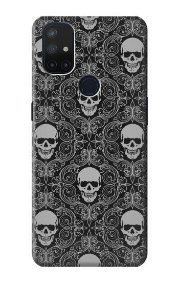 S2371 Crâne Motif monochrome Millésime Etui Coque Housse pour OnePlus Nord N10 5G