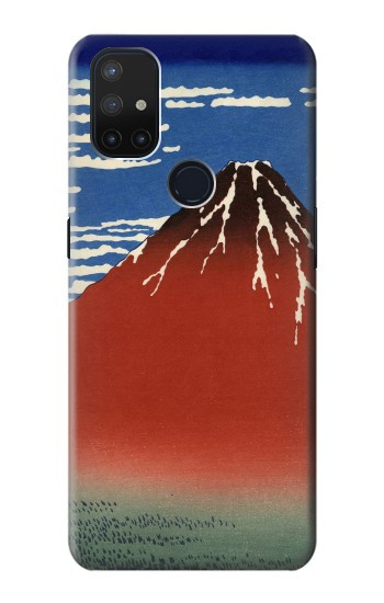 S2390 Katsushika Hokusai Fuji Rouge Etui Coque Housse pour OnePlus Nord N10 5G