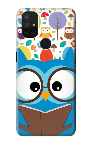 S2521 Nerd Mignon Chouette Dessin animé Etui Coque Housse pour OnePlus Nord N10 5G