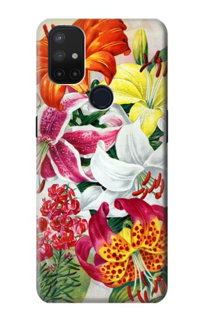 S3205 Fleurs Art Retro Etui Coque Housse pour OnePlus Nord N10 5G