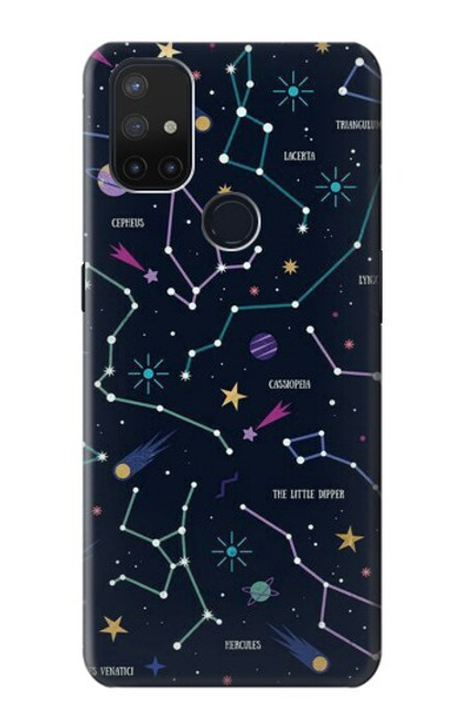 S3220 Carte Zodiaque étoiles Constellations Etui Coque Housse pour OnePlus Nord N10 5G