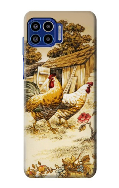 S2181 Français Pays Poulet Etui Coque Housse pour Motorola One 5G