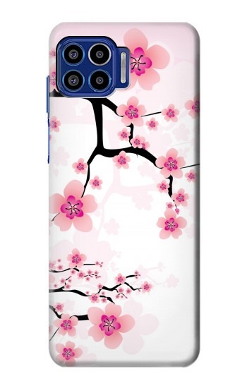 S2359 Fleur de prunier Etui Coque Housse pour Motorola One 5G