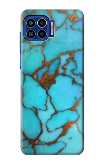 S2685 Aqua Turquoise imprimé graphique Gemme Etui Coque Housse pour Motorola One 5G