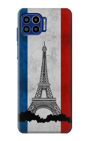 S2859 Drapeau France millésimé Tour Eiffel Etui Coque Housse pour Motorola One 5G