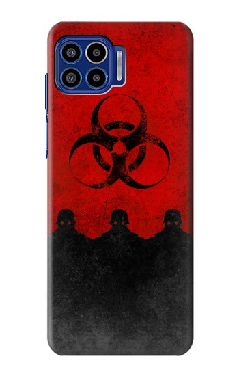 S2917 Biohazards Virus Alert Rouge Etui Coque Housse pour Motorola One 5G