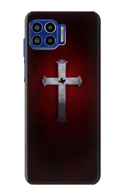 S3160 Croix chrétienne Etui Coque Housse pour Motorola One 5G