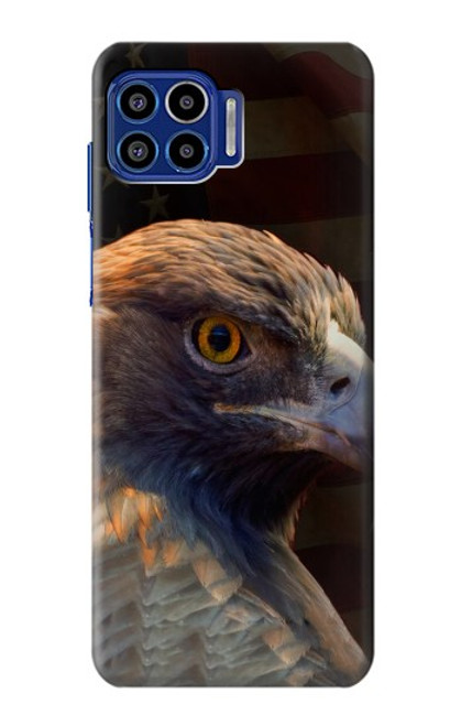 S3376 Aigle Drapeau américain Etui Coque Housse pour Motorola One 5G