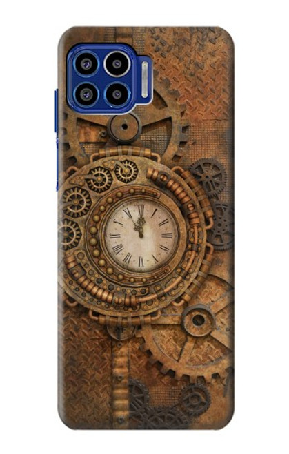 S3401 Horloge vitesse Steampunk Etui Coque Housse pour Motorola One 5G