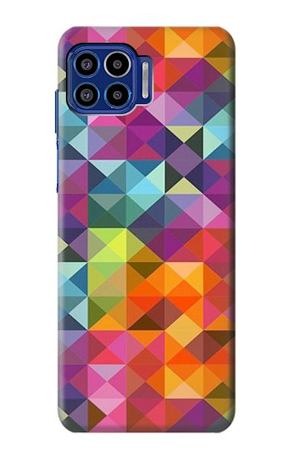 S3477 Motif abstrait de diamant Etui Coque Housse pour Motorola One 5G