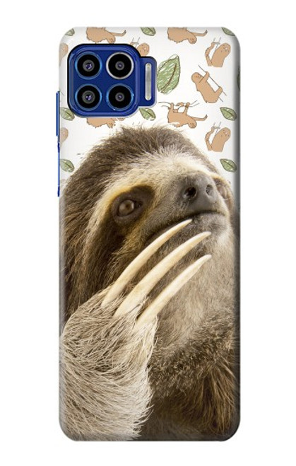 S3559 Motif Sloth Etui Coque Housse pour Motorola One 5G