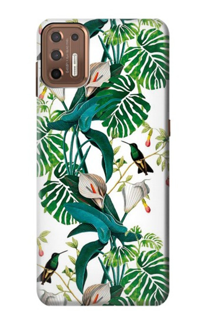 S3697 Oiseaux de la vie des feuilles Etui Coque Housse pour Motorola Moto G9 Plus