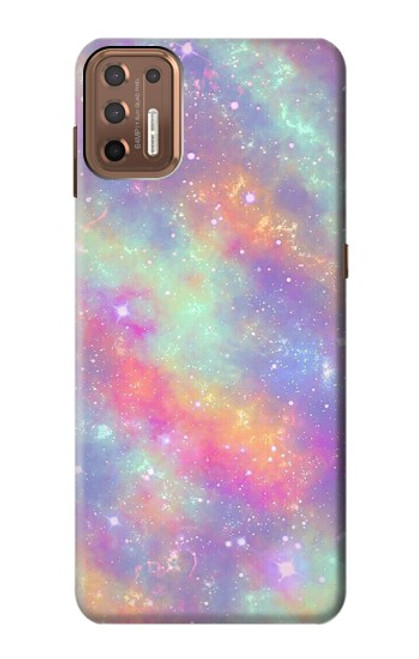 S3706 Arc-en-ciel pastel Galaxy Pink Sky Etui Coque Housse pour Motorola Moto G9 Plus