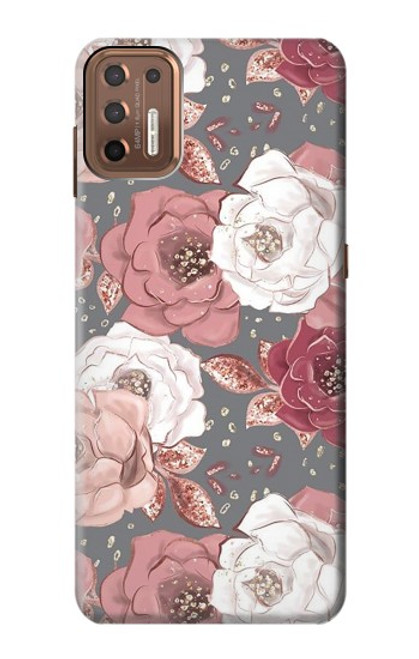 S3716 Motif floral rose Etui Coque Housse pour Motorola Moto G9 Plus