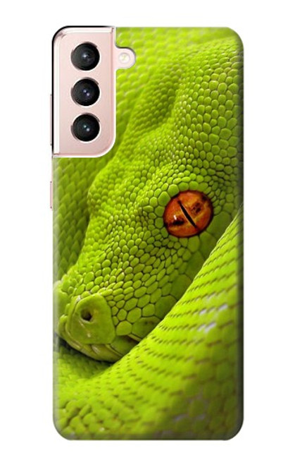 S0785 Serpent vert Etui Coque Housse pour Samsung Galaxy S21 5G