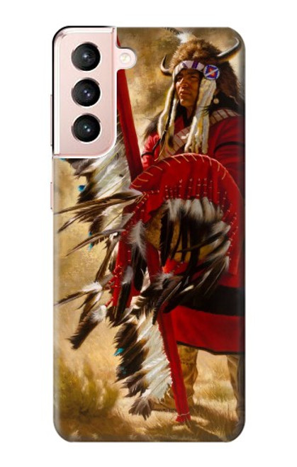 S0817 indien rouge Etui Coque Housse pour Samsung Galaxy S21 5G