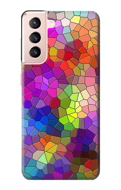 S3677 Mosaïques de briques colorées Etui Coque Housse pour Samsung Galaxy S21 5G