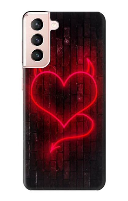 S3682 Cœur du diable Etui Coque Housse pour Samsung Galaxy S21 5G