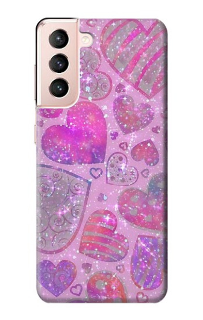 S3710 Coeur d'amour rose Etui Coque Housse pour Samsung Galaxy S21 5G