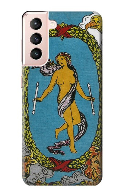 S3746 Carte de tarot le monde Etui Coque Housse pour Samsung Galaxy S21 5G