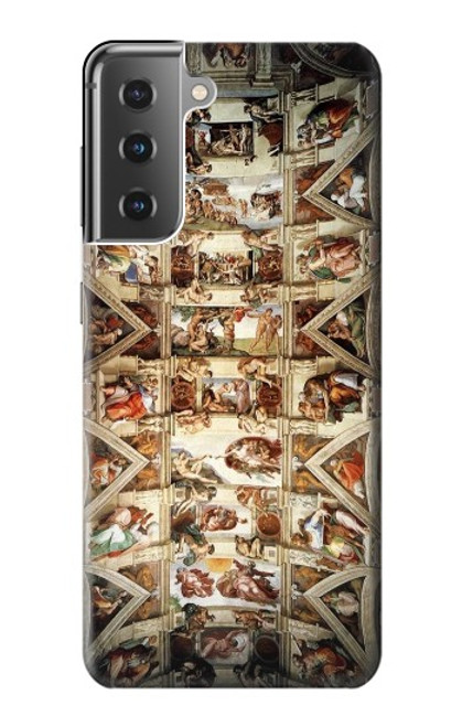 S0177 Michelangelo Chapelle plafond Etui Coque Housse pour Samsung Galaxy S21 Plus 5G, Galaxy S21+ 5G