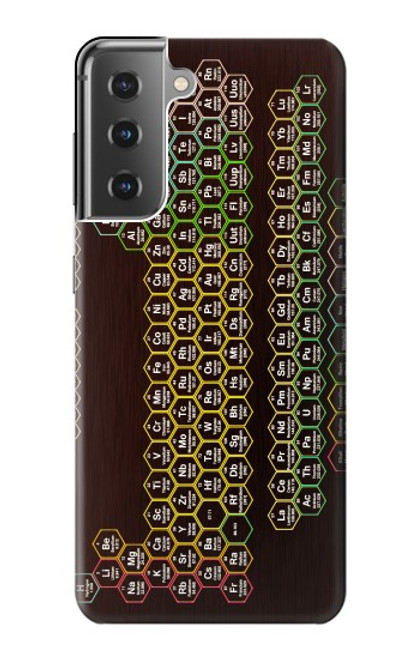S3544 Néon Honeycomb Tableau périodique Etui Coque Housse pour Samsung Galaxy S21 Plus 5G, Galaxy S21+ 5G