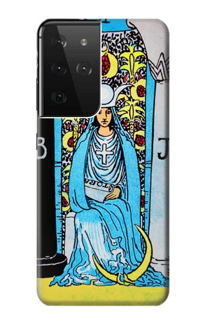 S2837 La Papesse carte de tarot Millésime Etui Coque Housse pour Samsung Galaxy S21 Ultra 5G