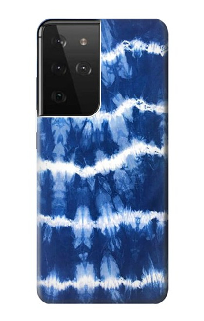 S3671 Tie Dye bleu Etui Coque Housse pour Samsung Galaxy S21 Ultra 5G