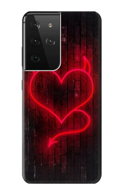 S3682 Cœur du diable Etui Coque Housse pour Samsung Galaxy S21 Ultra 5G