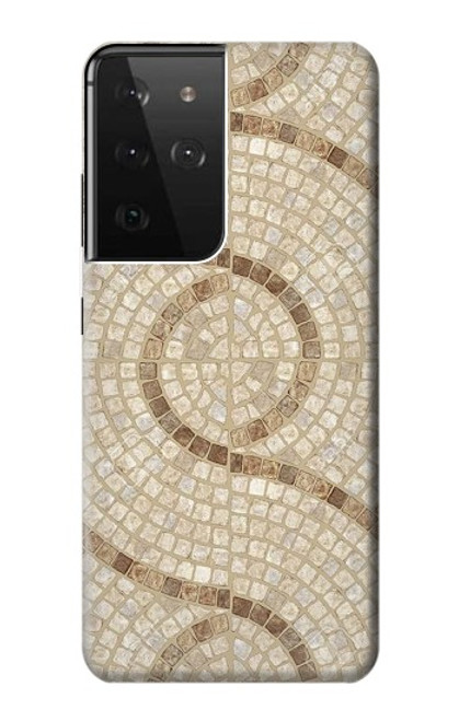 S3703 Carreaux de mosaïque Etui Coque Housse pour Samsung Galaxy S21 Ultra 5G