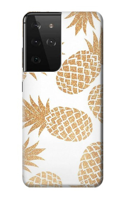 S3718 Ananas sans soudure Etui Coque Housse pour Samsung Galaxy S21 Ultra 5G