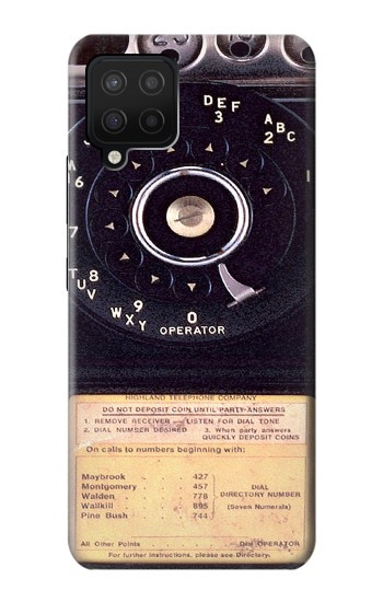S0086 Vintage téléphone Etui Coque Housse pour Samsung Galaxy A12