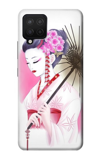 S2579 Traditionnelle japonaise Geisha Kimono Etui Coque Housse pour Samsung Galaxy A12