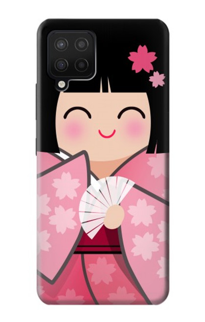 S3042 Japon fille Hina Sakura Kimono Poupée Etui Coque Housse pour Samsung Galaxy A12