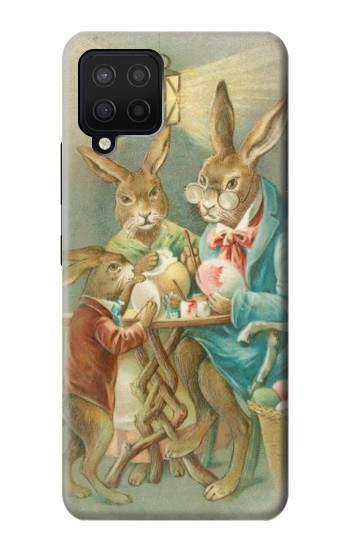 S3164 Famille Lapin de Pâques Etui Coque Housse pour Samsung Galaxy A12