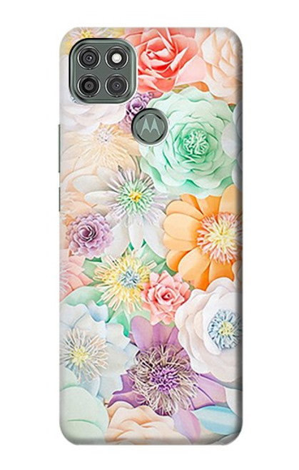 S3705 Fleur florale pastel Etui Coque Housse pour Motorola Moto G9 Power