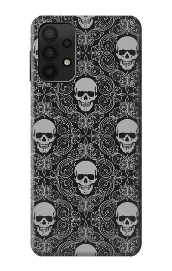 S2371 Crâne Motif monochrome Millésime Etui Coque Housse pour Samsung Galaxy A32 5G