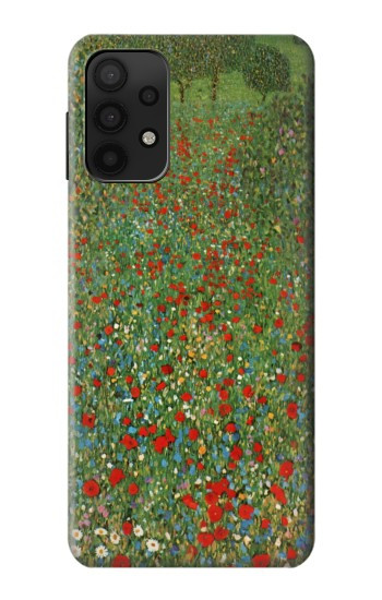 S2872 Gustav Klimt Champ de Coquelicots Etui Coque Housse pour Samsung Galaxy A32 5G