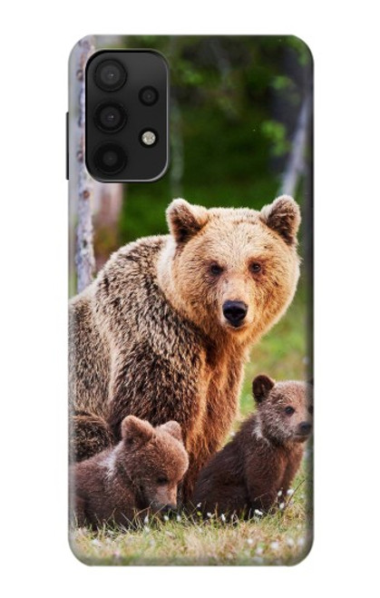 S3558 Famille d'ours Etui Coque Housse pour Samsung Galaxy A32 5G
