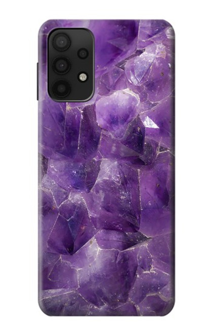 S3713 Graphique violet améthyste à quartz imprimé Etui Coque Housse pour Samsung Galaxy A32 5G