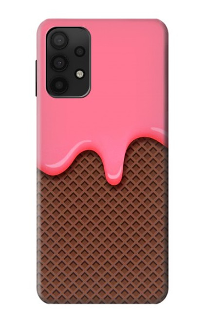 S3754 Cornet de crème glacée à la fraise Etui Coque Housse pour Samsung Galaxy A32 5G