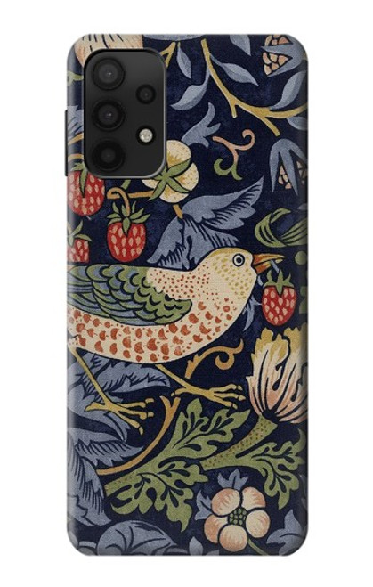 S3791 William Morris Strawberry Thief Fabric Etui Coque Housse pour Samsung Galaxy A32 5G