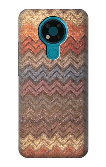 S3752 Motif de tissu en zigzag imprimé graphique Etui Coque Housse pour Nokia 3.4