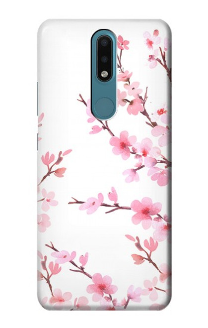 S3707 Fleur de cerisier rose fleur de printemps Etui Coque Housse pour Nokia 2.4