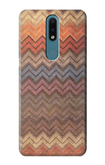 S3752 Motif de tissu en zigzag imprimé graphique Etui Coque Housse pour Nokia 2.4